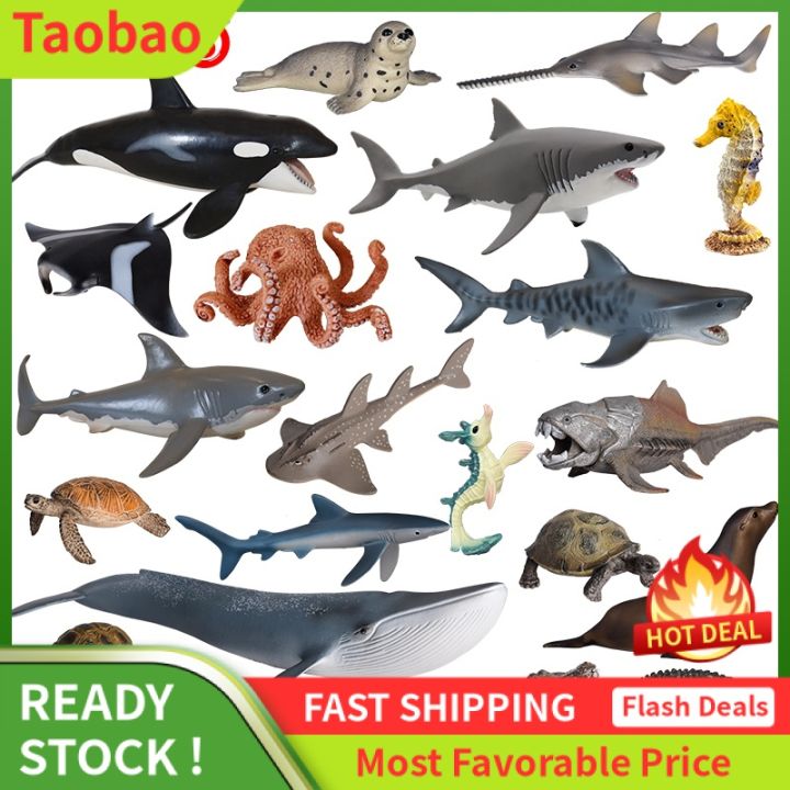 German Sile Schleich simulation ocean model toy set great white shark tiger shark octopus killer whale devil fish Lazada PH