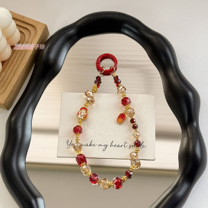 สายคล้องโทรศัพท์อัลลอยรูปแมวการ์ตูนแห่งโชคลาภดั้งเดิมจี้รูป Kado Kecil เบาหรูหราพร้อมจี้กระเป๋าใสแบบคริสตัล