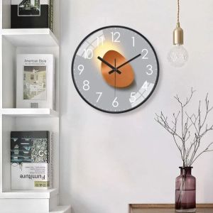 NCNC(OKDEALS01) 8 Inches Wall Clock Silent Movement Quartz Mute Clock Modern Decor Punctuality Hanging Watch Home