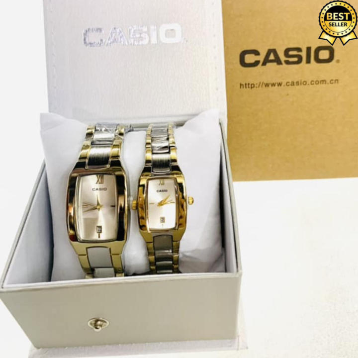 Casio 1165 Entice Date Classic Er Rectangle Silver Dial Stainless Steel ...