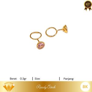 Anting Emas Kadar 8K Model Toge Mpink Family Gold