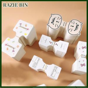 RAZIE BIN 10PCS Hair Rope White Display Cards For Hair Claw Clip Paper Card Headdress Card Hair Decoration Package DIY Jewelry Cardboard