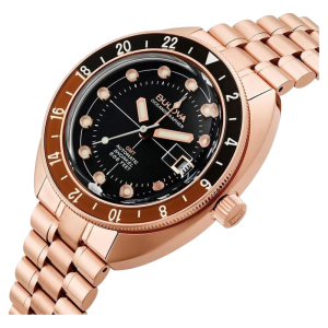 Bulova Oceanographer Devil Diver 97B215 GMT Snorkel Automatic 41mm Rose Gold Men Watch