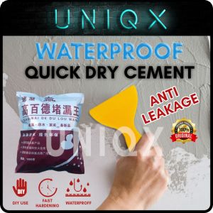 Uniqx WaterProof Cement 3 Minutes Quick Dry Cement/ Simen Waterproof Kalis Air Cepat Kering 1Kg