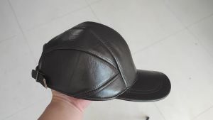 Hot Sale Casual Real Leather Earflap Cap Mens Real Cowhide Leather Caps Male Fall Winter Genuine Real Cow Leather Baseball Hats2026
