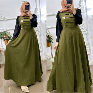 GAMIS TERBARU 2024 ADERA DRESS CRINKLE AIRFLOW KOMBINASI FASHION MUSLIM DRESS SIZE M-L-XL WARNA 9