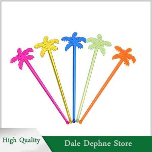 [Dale Dephne] 50pcs Coconut Tree Cocktail Swizzle Sticks Drink Stirrer Coffee Muddler Puddler