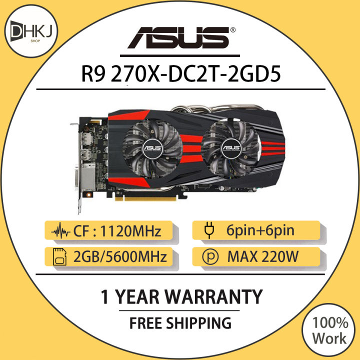 Used R9 270x Dc2t 2gd5 Graphics Card Radeon R9 270x Gaming Graphics Card Gpu 2gb Gddr5 6pin 6pin Used R9 270x Dc2t 2gd5 Graphics Card Radeon R9 270x Gaming Graphics Card Gpu 2gb Gddr5 6pin 6pin
