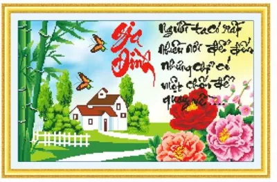 [HCM]Tranh thêu chữ thập Gia đình DLH-222934