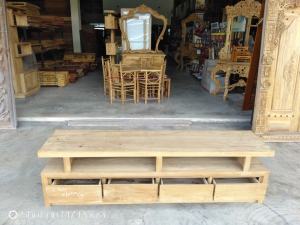 ส่งฟรี  ตู้ไซด์บอร์ด ไม้สักแท้  ยาว180 กว้าง45 สูง60 ซม งานดิบ ไม่ทำสี