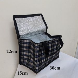 Túi giữ nhiệt loại lớn hình hộp ngang vải bố dầy 30x15x22cm cao nặng 250gam giao màu ngẫu nhiên