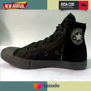 TERMURAH SEPATU HITAM POLOS SNEAKERS CANVAS PRIA WANITA SEPATU SEKOLAH HITAM