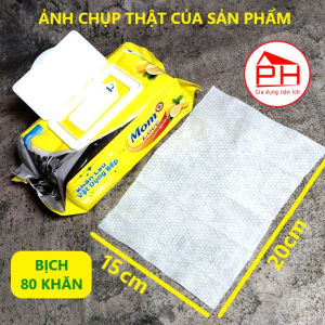 Bịch 80 khăn ướt lau đồ nhà bếp MOMLOVE làm sạch thiết bị như bếp ga tủ lạnh... - Gia dụng Phước Hòa