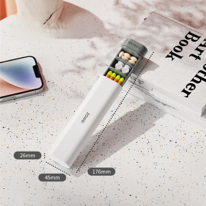 กล่องยาแบบพกพาเตือนแบ่งยาสามมื้อต่อวัน