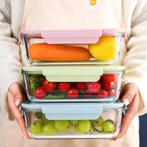 Microwave Safe Glass Lunch Box Fresh Keeping Bento Box Freezing Heating Safe With Lid High Quality Food Grade Bekas Makanan Kaca Selamat Cutlery Kitchenware