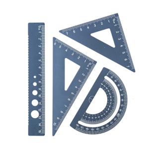 Durabled Aluminum Mathematics Rulers Set 4 Piece Set for Student and Professional