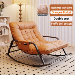 Rocking Chair Lazy Sofa Leisure Chair  Double seat White/Orange/Grey Balcony Living Room Recliner Comfortable Sofa Chair Double Adult Rocking Chair