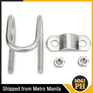 5Pcs Greenhouse U Shaped Galvanized Clip Double U Cross Pipe Buckle For Structure Fixing(20mm x 25mm)