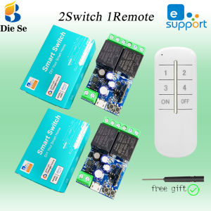 Diese Ewelink APP DC 12V 24V 48V 2Ch 10A WiFi สวิตช์อัจฉริยะ 6 ปุ่มควบคุมเสียงระยะไกลสำหรับ Google Assistant/Alexa Receiver โมดูลรีเลย์