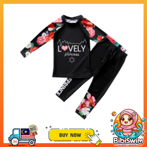 BIBISWIM Long Sleeve Swimming Suit Muslimah Kids Girl Swimsuit Boy Swimwear Baju Renang Muslimah Budak Perempuan Lelaki