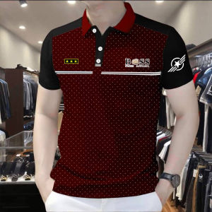 2025 Men Summer White Polo T-Shirts for Men Polka Dot Polo Shirt for Men Short Sleeve Business Casual Polo T Shirt Formal