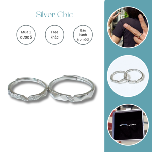 Nhẫn đôi bạc Destiny SILVER CHIC N08 bạc 925