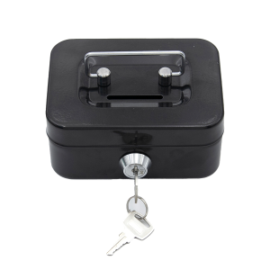 Cash box with lock and key Money organizers Suitable for Supermarket with Key Lock Cash Savings Box ( MULTICOLOR) Metal Cash box Drawer Cashier Safety box Lock Big Size Secure you Money with key