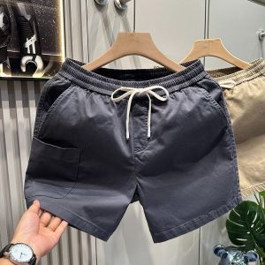 Handsome quarter length mens workwear shorts trendy Japanese hot selling summer micro elastic loose straight leg casual shorts