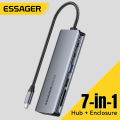 Essager 7/6-in-1 usb3.2 Loại C HUB Loại C để HDMI USB 3.2 Gen2 10gbps Loại bộ chuyển đổi C pd100w sạc nhanh trung tâm áp dụng cho M.2 (2230/2242/2260/2280) giao thức NVMe SSD Tương thích với M key B & m giao diện chính cho điện thoại máy tính bảng máy tín. 