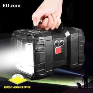 ED Super Bright LED Rechargeable Double Head Searchlight Handheld Flashlight Work Light Spotlight Floodling XHP70.2