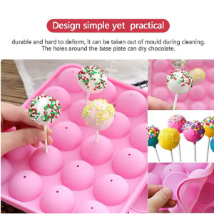 ZEEMIN Cake Pop Silicone Mold Set Cakepop Round Lollipop Lolly Hard Candy Toffee Chocolate Ball Maker Kitchen Accessories Baking Tools