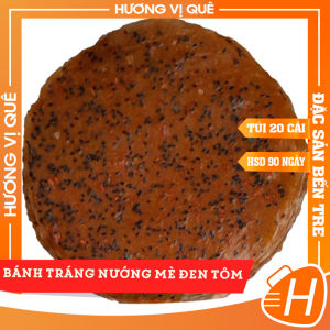 Bánh Tráng Nướng Mè Đen Tôm Nước Cốt Dừa Bến Tre - Túi 20 Cái - Đặc Sản Bến Tre
