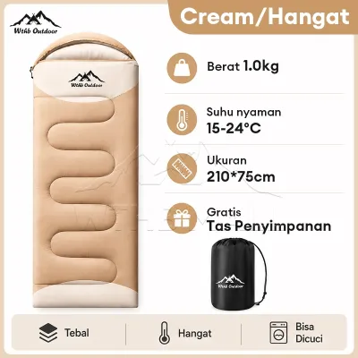 Sleeping Bag Polar Bulu Tebal Hangat Kantong Tidur Camping Outdoor Hiking Bisa Jadi Selimut + Pilihan Matras