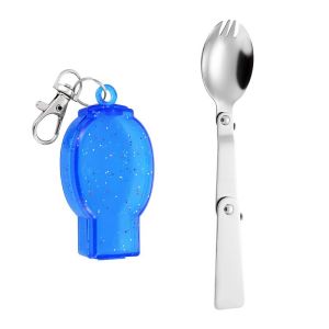 Stainless Steel Solding spoon Tableware Outdoor Portable Three-Fold Spoon Fork Travel Folding Spoon