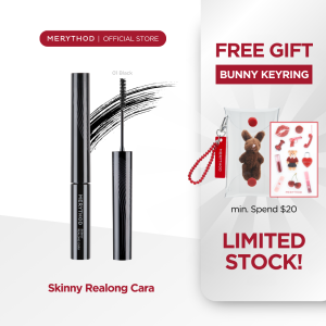 MERYTHOD Skinny Realong Cara Black | Soft Mascara Waterproof Longlasting No Clumpy