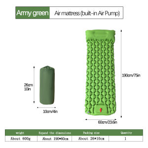Upgraded Outdoor Sleeping Pad Camping Bed Inflatable Mattress with Pillows Travel Mat Damp Proof Folding Bed Ultralight Air Cushion Hiking Trekking with Pump#cd021
