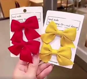 (Ready Stock 现货) Korean Style Girls Children Cute Fabrics Bowknot Side Clip Hair Clip 韩版女童可爱布艺蝴蝶结边夹发夹