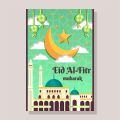 (ISI 25 PCS) Ucapan Selamat Hari Raya Idul Fitri Lebaran Eid Mubarak Ukuran 9x6cm. 