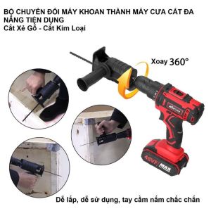 【Hàng giao ngay】Bộ Chuyển Đổi Máy Khoan Thành Máy Cưa Điện Cầm Tay Kèm 3 Lưỡi Lắp Được Khoan Pin Và Khoan Điện