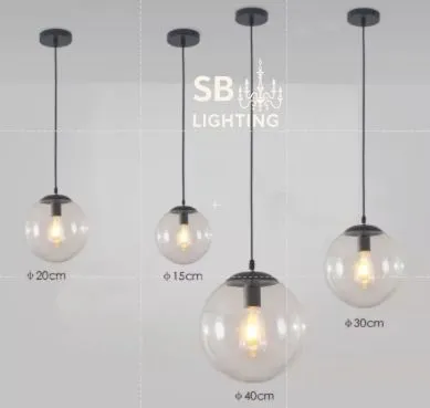SB Lighting โคมไฟห้อยแก้ว สีใส 6-12 นิ้ว*สินค้าไม่รวมหลอด** แก้วไม่มีปาก สีใส