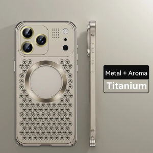 For iPhone 17 16 15 14 13 12 Pro Max Aluminum Alloy Heat Dissipation Anti-fall Protect Magnetic Case Aroma Metal Phone Case