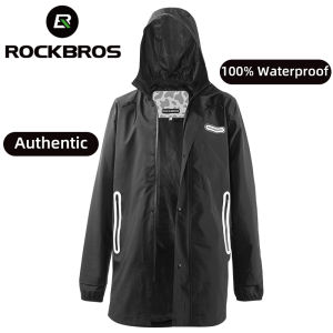 ROCKBROS Fully Waterproof Cycling Jacket Men Reflective Hooded Raincoat Outdoor Sport Windbreaker