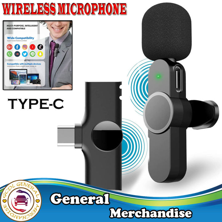 Wireless Microphone 2.4GHz Type C Microphone Phone Lapel Video Mic