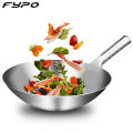 Fypo 1.8mm Thick 430 Stainless Steel Wok Chinese Pot Handmade Wok Traditional Non Stick Gas Wok Cooker frying Pan. 