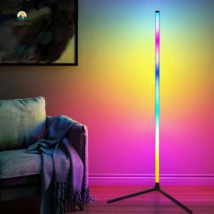 LovSpor❤ RGB Corner Floor Lamp with Music Sync Smart Modern Floor Lamp App & Remote Control for Bedroom Living Room