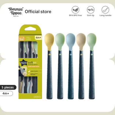 Tommee Tippee Softee Weaning Spoon 5 Pcs/Pack BPA & BPS Free Heat Sensing & BACSHIELD Antibacterial Technology