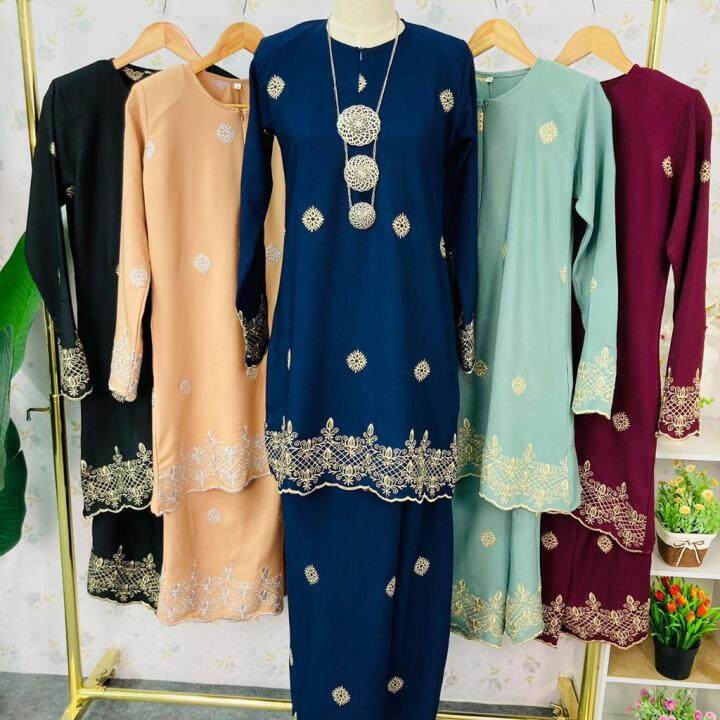 KURUNG SULAM CHEMPAKA 2024 COMO CREPE BY ZOELLA COUTURE BAJU KURUNG ...