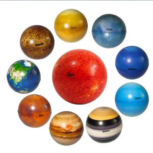 【Malaysia Stock】10PCS Solar System Stress Balls Squeeze Star Bouncy Ball Baby Children Fidget Toy Planet Early Education Toy Gift