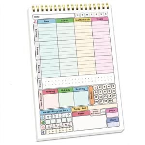A 5 Habits Trackers Notebook Habits Journal with Spirals Binding Daily Habits Trackers Calorie Planner Schedules Notepad