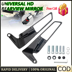 【READY】SIDE MIRROR WINGLET Motorcycle Rear-View Mirror 2Pcs Universal Aluminum Alloy Winglet Side Mirror with Invisible Wing Universal Adjustable Winglet Wing Rotating Side Mirror Yamaha Honda XMAX NMAX NVX Y15Z Y16 LC ADV 150 160 RSX RS 150